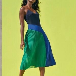 Cushnie for Target Blue and Green Pleated Dress